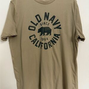 Old Navy Tan Short Sleeve Tee with California Bear Logo